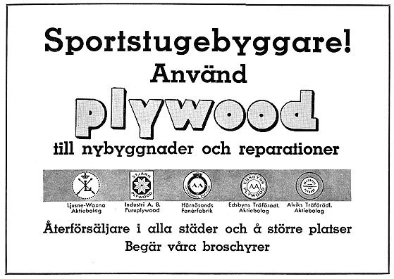 Annons för plywood riktad till sportstugeägare