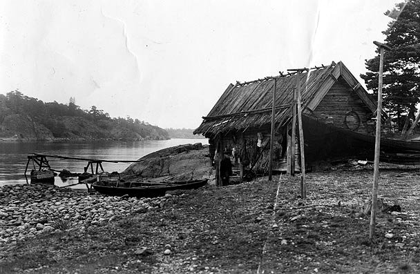 Fiskarmiljö från omkring 1900.